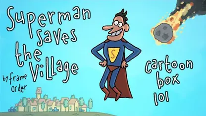 کارتون باکس با داستان "نجات روستا با سوپرمن"