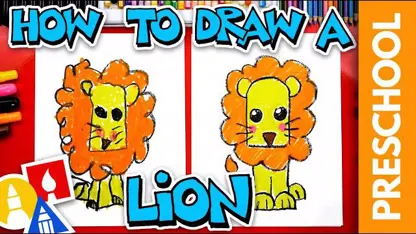 آموزش نقاشی به کودکان - ترسیم یک شیر با رنگ آمیزی