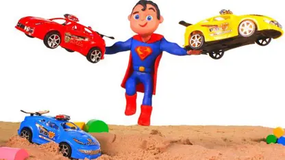 کارتون خمیری با داستان - سوپرمن و ماشین های مسابقه ای