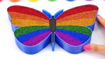 ترفند های بازی با اسلایم به شکل پروانه رنگین کمانی