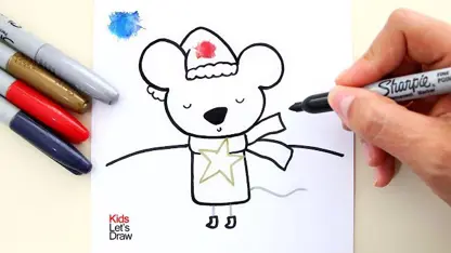 آموزش نقاشی به کودکان - کارت پستال کریسمس رنگ آمیزی