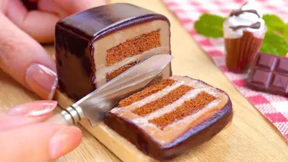 ترفند آشپزی مینیاتوری کیک - تزیین کیک شکلاتی 2