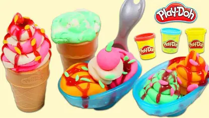 آموزش خمیر بازی - بستنی های رنگی برای کودکان