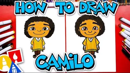 آموزش نقاشی به کودکان - کامیلو از encanto با رنگ آمیزی
