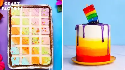 دستورالعمل کیک رنگین کمانی برای مهمانی