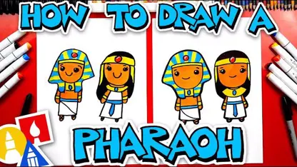 آموزش نقاشی کودکان - پادشاه مصر و ملکه