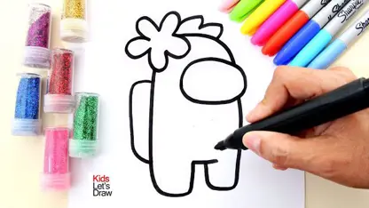 آموزش نقاشی به کودکان - بازی among us با رنگ آمیزی