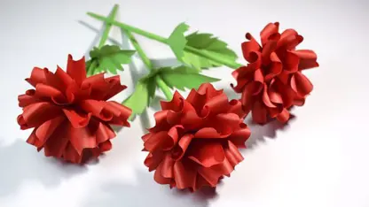 آموزش اوریگامی ساخت گل های کاغذی قرمز