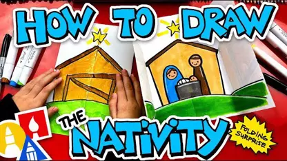 آموزش نقاشی کودکان "تولد عیسی در خانه" در چند دقیقه