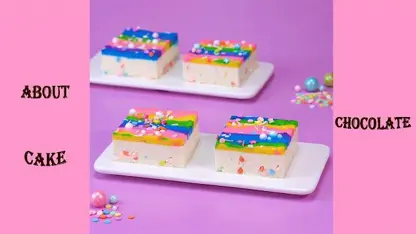 طرز تهیه کیک موس رنگین کمان در یک ویدیو