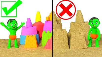 کارتون خمیری با داستان - ساخت قلعه ماسه ای رنگین کمان