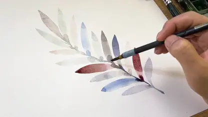 آموزش نقاشی با آبرنگ برای مبتدیان - نحوه نقاشی برگ