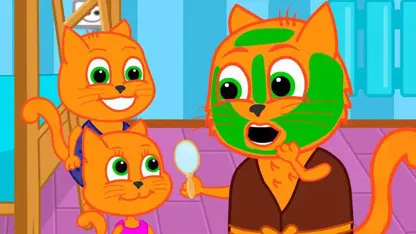 کارتون خانواده گربه با داستان - ماسک برای صورت