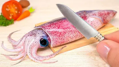 آشپزی مینیاتوری - تهیه ماهی مرکب تند برای سرگرمی