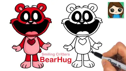 آموزش نقاشی به کودکان - بابی bearhug با رنگ آمیزی