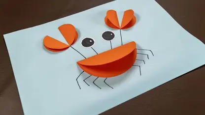 آموزش کاردستی برای کودکان - خرچنگ با دایره کاغذی