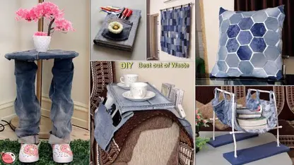 16 ایده استفاده از شلوار جین قدیمی برای دکور خانه