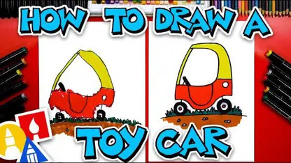 آموزش نقاشی به کودکان - ماشین اسباب بازی با رنگ آمیزی