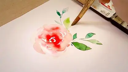 آموزش نقاشی با آبرنگ برای مبتدیان - یک گل سرخ زیبا