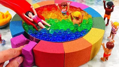 بازی کودکان ساخت استخر رنگی برای لگو ها
