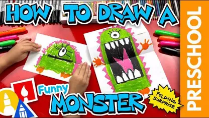 آموزش نقاشی به کودکان - شگفت انگیز تاشو هیولا با رنگ آمیزی