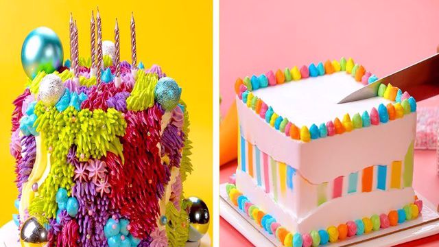 ایده‌های تزیین کیک رنگین کمانی مخصوص مهمانی