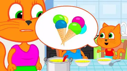 کارتون خانواده گربه این داستان - بستنی کاراملی در مقابل سوپ