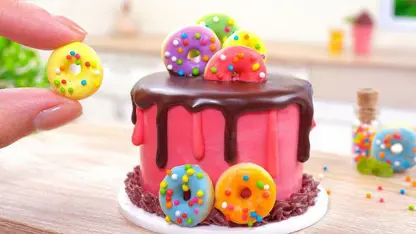 آشپزی مینیاتوری - تزیین کیک رنگارنگ برای سرگرمی