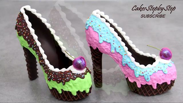 ایده‌های تزیین کیک خانگی با تم کفش بستنی