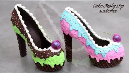 ایده های تزیین کیک خانگی با تم کفش بستنی