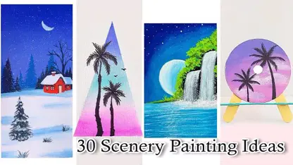آموزش نقاشی برای مبتدیان - 30 ایده برای نقاشی منظره