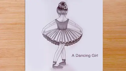 آموزش طراحی با مداد برای مبتدیان - دختر کوچولو در حال رقصیدن