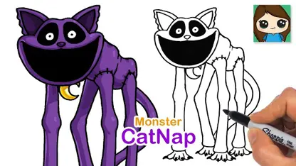 آموزش نقاشی به کودکان - ترسیم monster با رنگ آمیزی