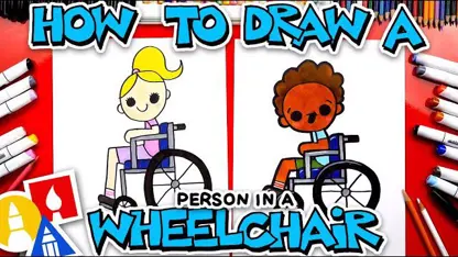 آموزش نقاشی به کودکان - صندلی چرخدار با رنگ آمیزی
