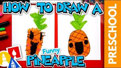 آموزش نقاشی به کودکان - یک آناناس خنده دار با رنگ آمیزی