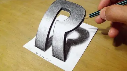 اموزش طراحی سه بعدی با مداد "حرف r "