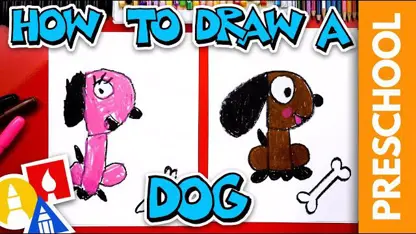 آموزش نقاشی - یک سگ با حرف d با رنگ آمیزی