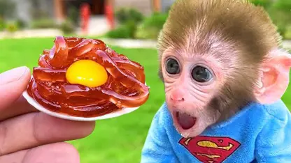 برنامه کودک بچه میمون - نودل لوبیا سیاه برای سرگرمی
