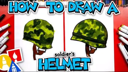 آموزش نقاشی به کودکان - کلاه ایمنی سرباز با رنگ آمیزی