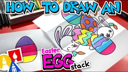 آموزش نقاشی به کودکان - تخم مرغ عید پاک تاشو با رنگ آمیزی