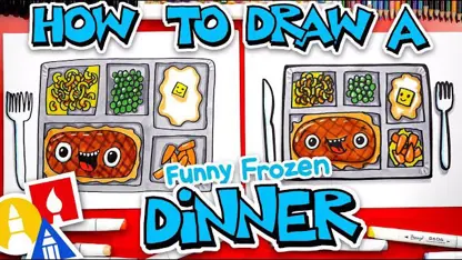 آموزش نقاشی به کودکان - شام منجمد خنده دار با رنگ آمیزی
