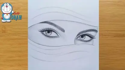 آموزش گام به گام طراحی با مداد برای مبتدیان " دختر با حجاب"