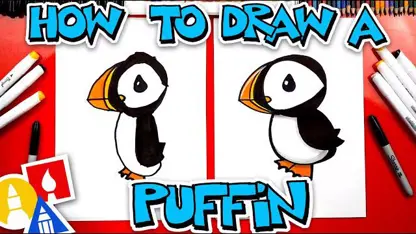آموزش نقاشی به کودکان - پرنده پفین در چند دیقه