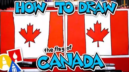 آموزش نقاشی به کودکان - پرچم کانادا با رنگ آمیزی