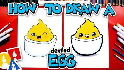 آموزش نقاشی به کودکان - یک تخم مرغ شیطانی با رنگ آمیزی
