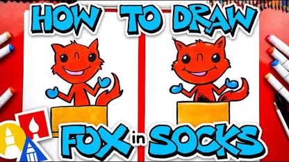 آموزش نقاشی به کودکان - روباه در جعبه با رنگ آمیزی