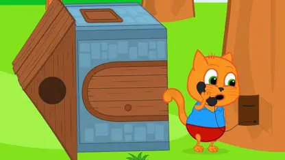 کارتون خانواده گربه با داستان - باد خانه را می برد