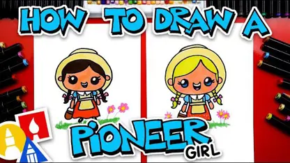 آموزش نقاشی به کودکان - ترسیم یک دختر پیشگام با رنگ آمیزی