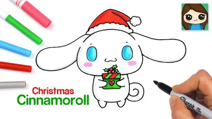 آموزش نقاشی به کودکان - کریسمس سینامورول با رنگ آمیزی