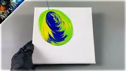 آموزش نقاشی با تکنیک ریختن رنگ اکرلیک روی بوم